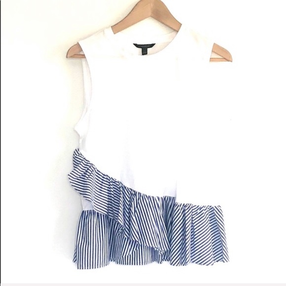 BANANA REPUBLIC White Ruffle Sleeveless Top - Picture 6 of 9